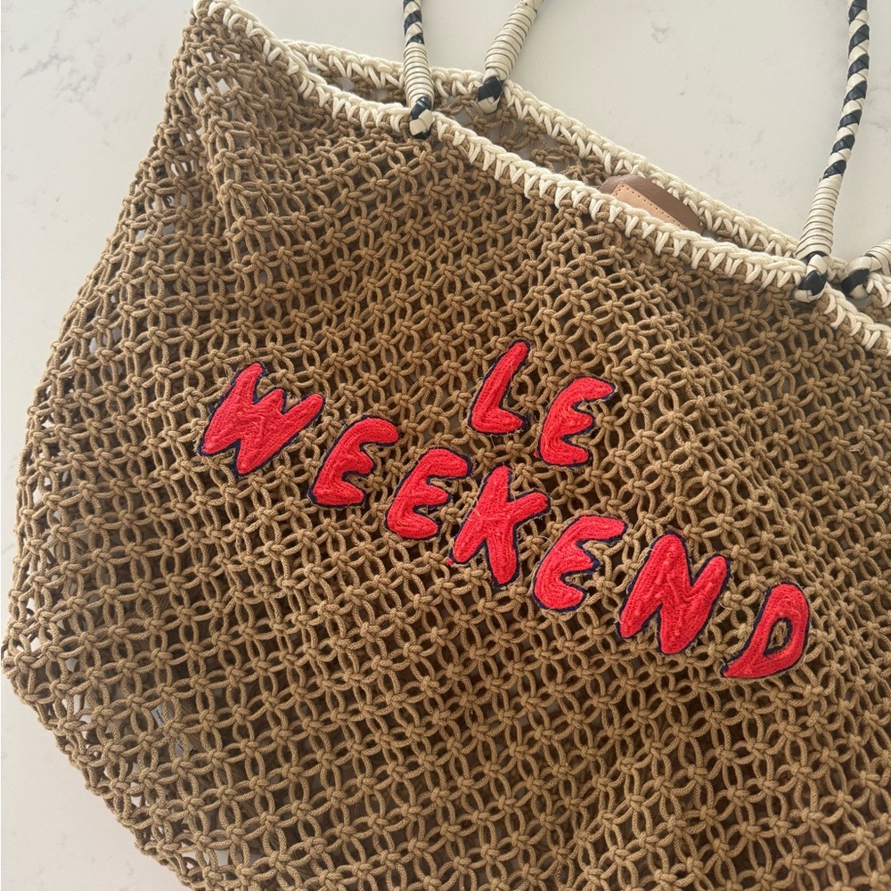 Clare V Tan and Red Woven Tote Bag - Picture 4 of 8